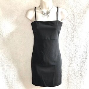 LUCCA COUTURE Black bodycon mini dress Size Medium adjustable spaghetti straps M